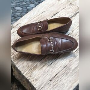 Cole Haan Leather Horsebit Loafers Men’s 13 Vibram Sole Brown Slip-On Dress